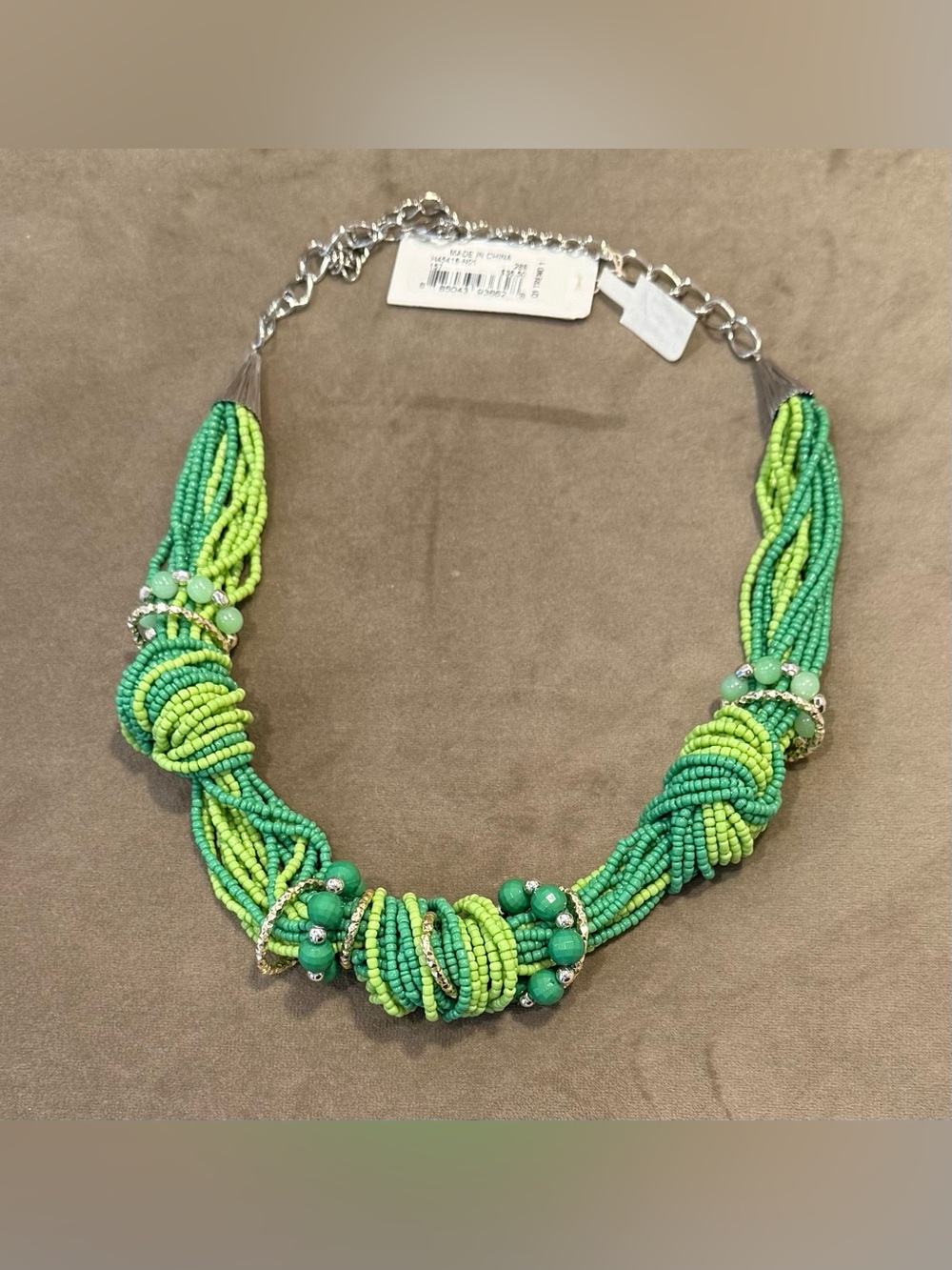 NWT! Green Tone Multi-Strand Beaded Statement Necklace - Women's Jewelry